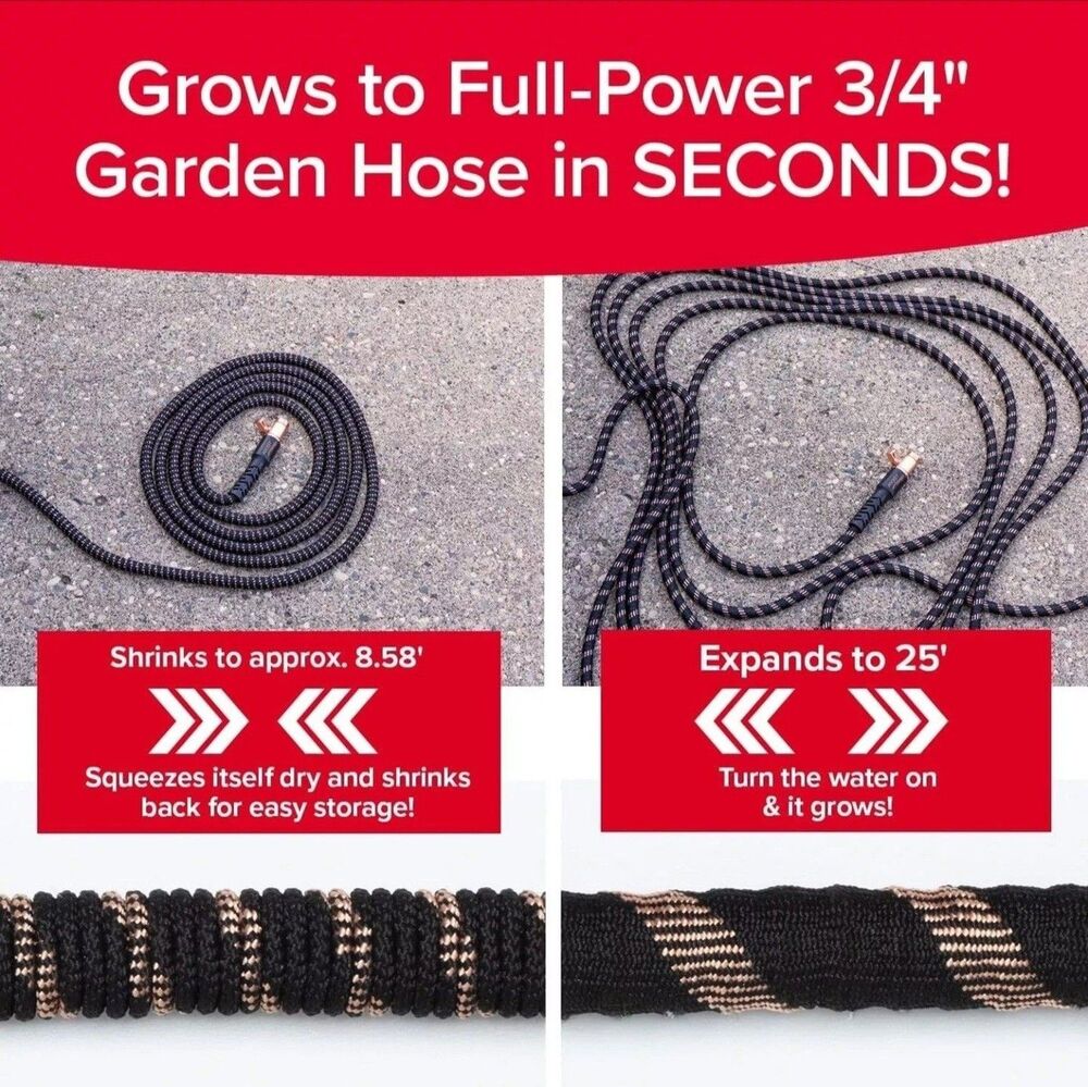 Share Pocket Hose Copper Bullet Expandable 25 Ft with Thumb Nozzle As Seen on TV - Picture 5 of 10